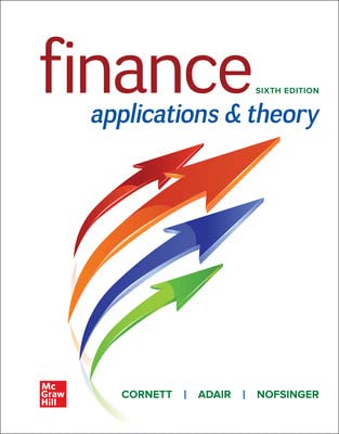 Finance Applications & Theory 6th Edition By Marcia Cornett
