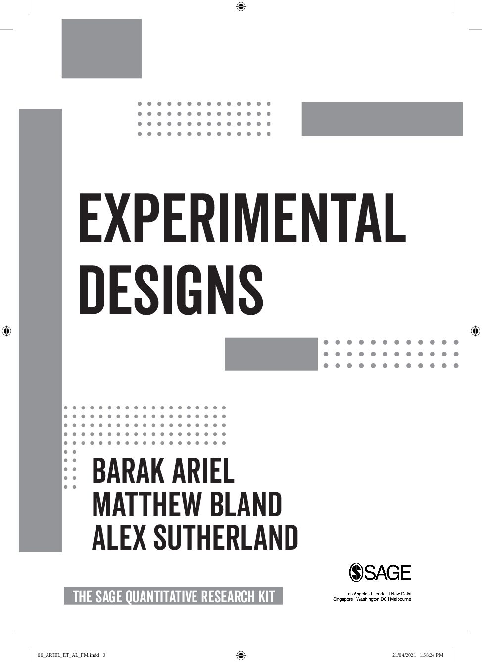 eBook [PDF] Experimental Designs By Barak Ariel, Matthew P. Bland, Alex Sutherland