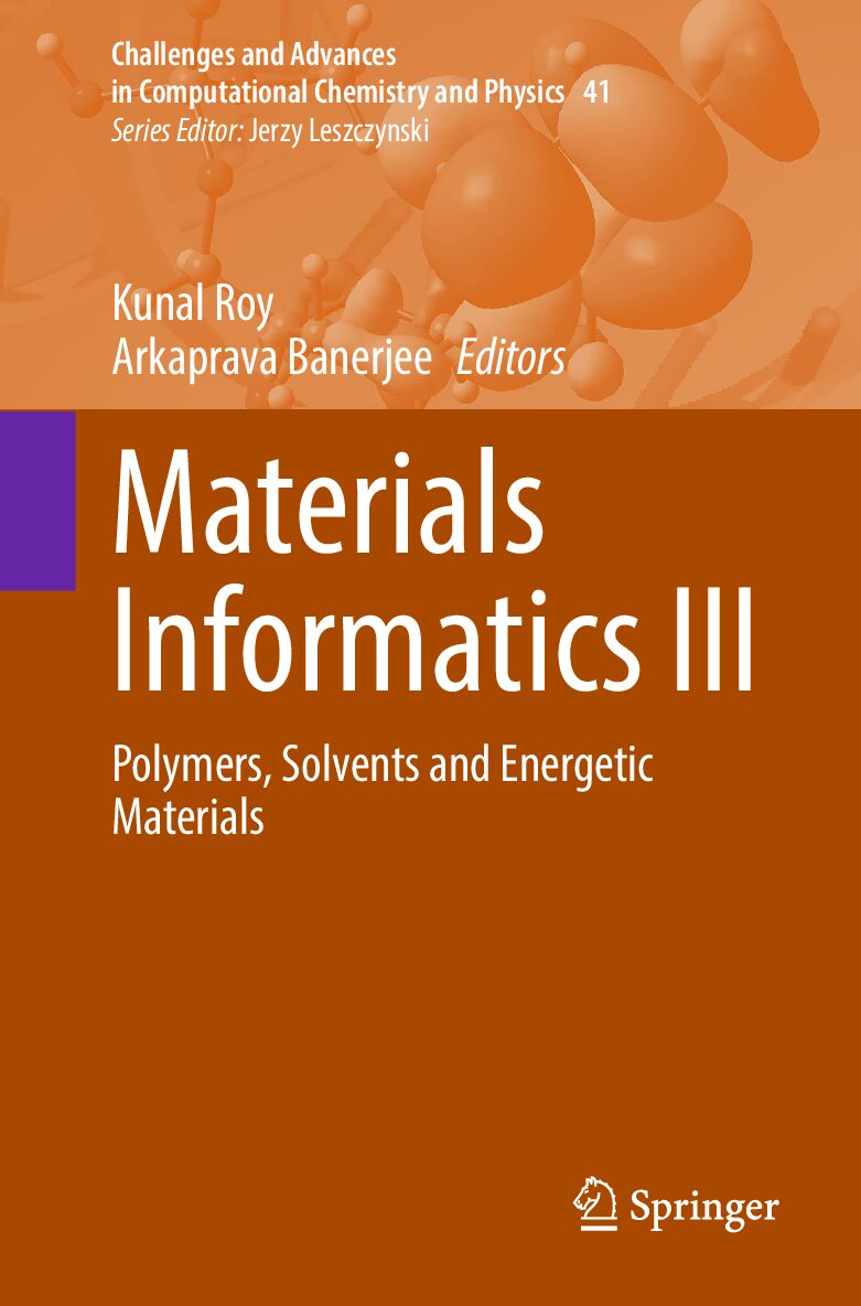 eBook [PDF] Materials Informatics III Polymers, Solvents and Energetic Materials Vol 41 By Arkaprava Banerjee