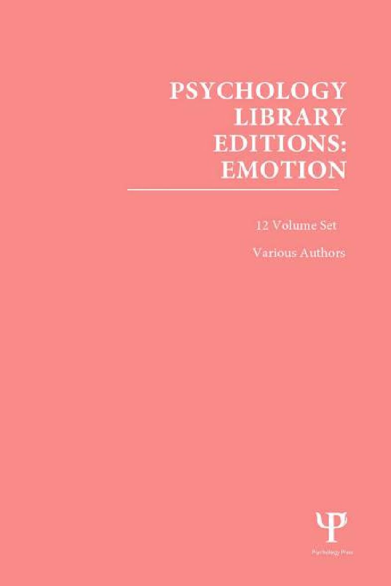 eBook [PDF] Psychology Library Editions Emotion, 12-Volume Set By Various Authors