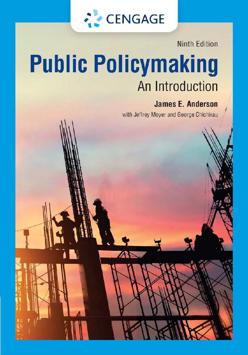 eBook [PDF] Public Policymaking An Introduction 9th Edition By James E. Anderson