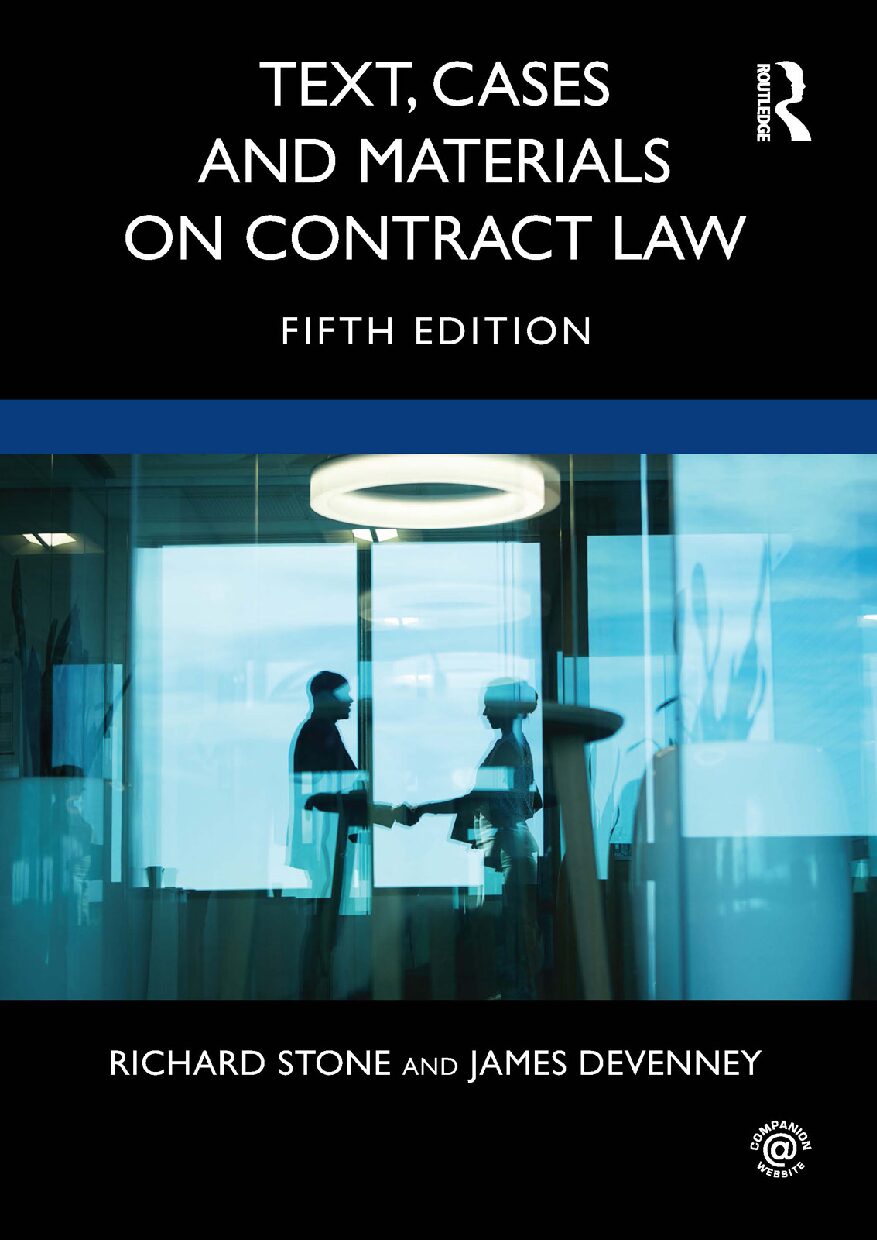 eBook [PDF] Text Cases and Materials on Contract Law 5th Edition By Richard Stone, James Devenney